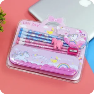 Unicorn Stationery Hamper Wid Metal Geometry Box