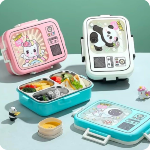 Cutee Bento Lunch Box ,Leakproof Container Wid Spoon , Sauce Compartment2